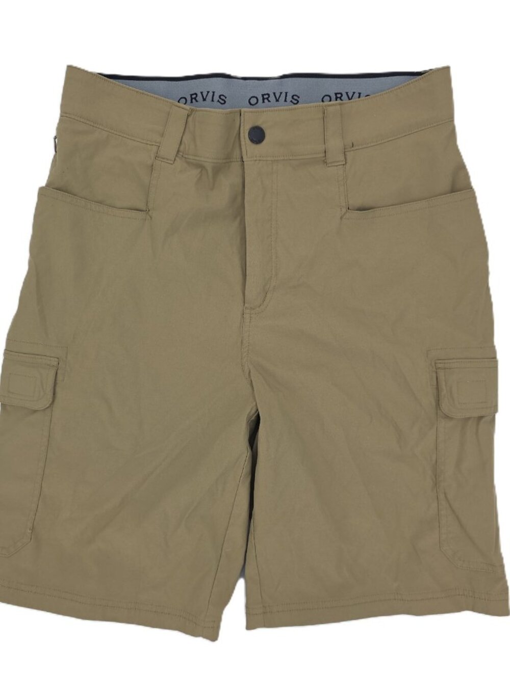 Orvis Cargo Shorts Mens 34x9" Brown Tan Tech Stretch Hiking Outdoors Nylon